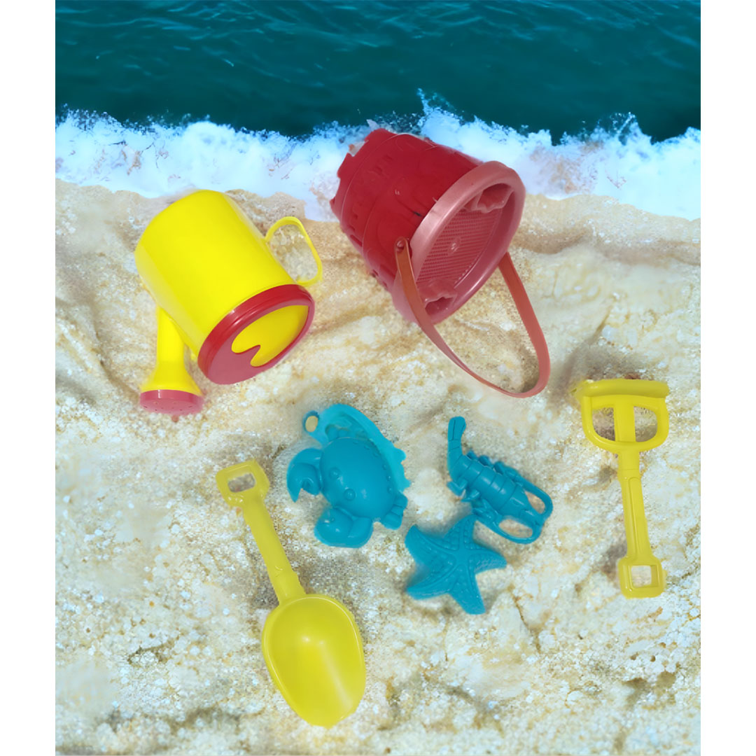 مجموعة ألعاب دلو رمل الشاطئ الصغيرة للأطفال - 7 قطع