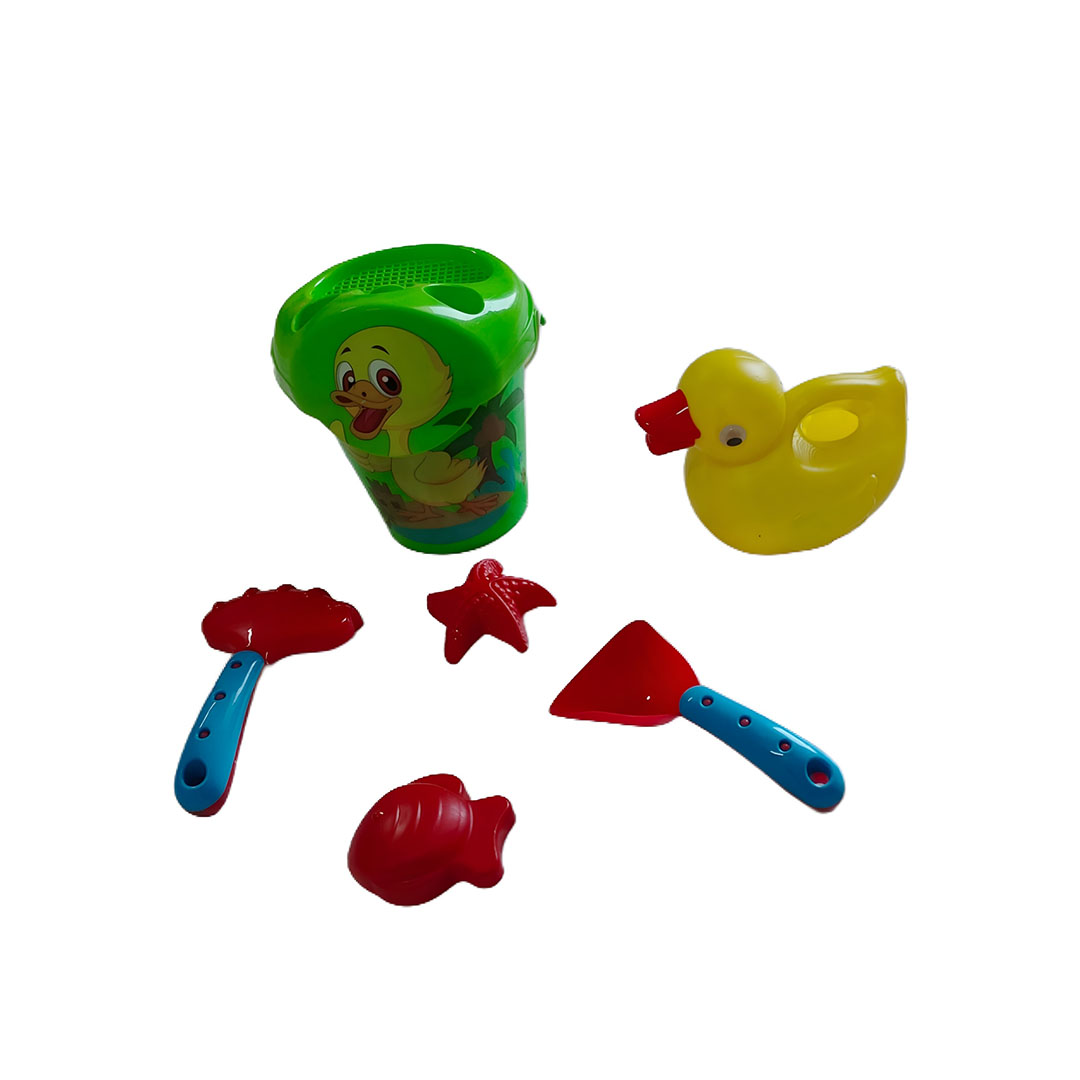 مجموعة ألعاب دلو رمل الشاطئ الكبيرة للأطفال - 6 قطع