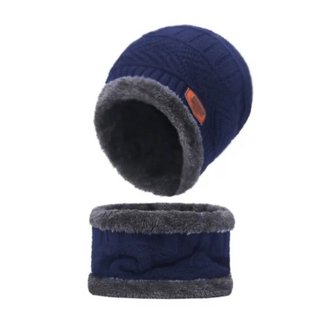 ايس كاب ودفاية للرقبة - كحلي غامق