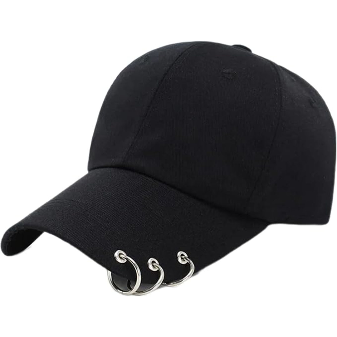 كاب حريمي مثقوب بحلقات - أسود