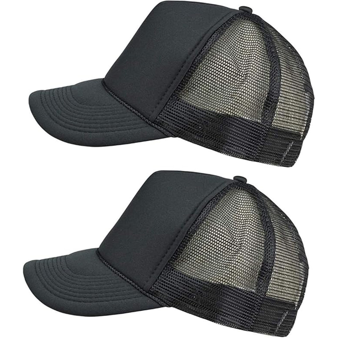 كاب بيسبول رياضي شبكي - 2 قطعة - أسود