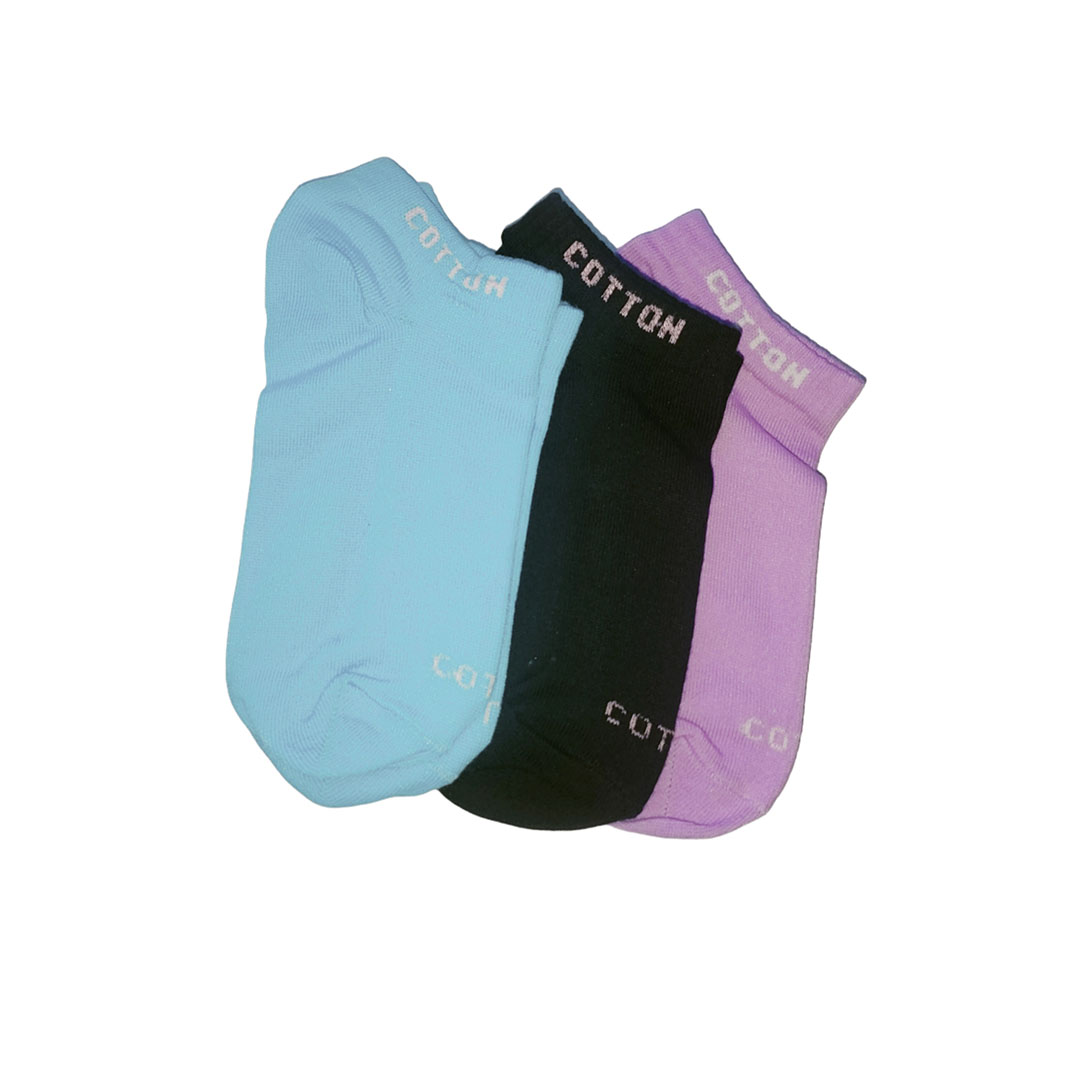 شراب أنكل حريمي قصير سادة قطن - 3 زوج