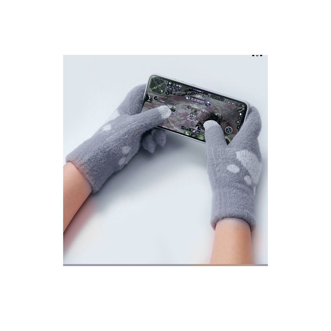 جوانتي حريمي تاتش شكل قلب - رمادي