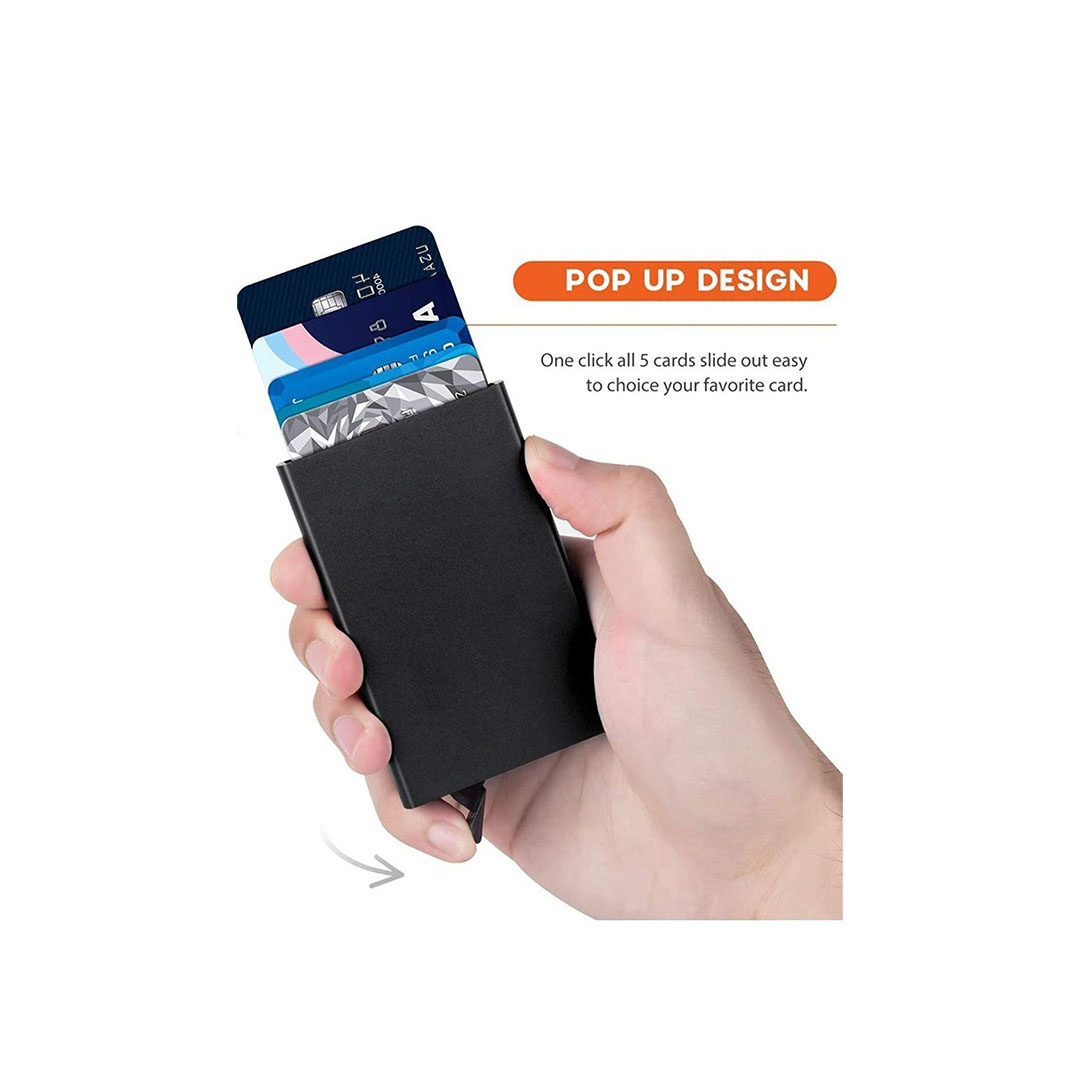 حافظة كروت معدنية - أسود