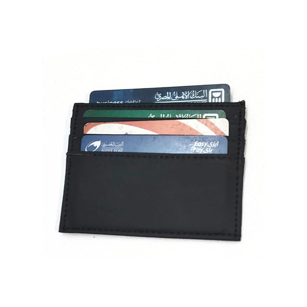 محفظة للكروت جلد - أسود