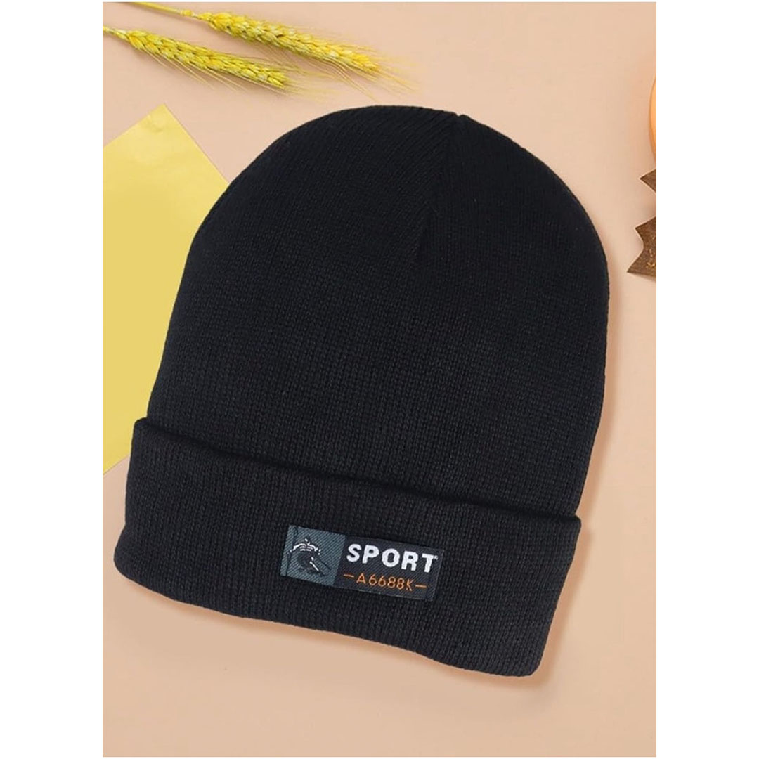 ايس كاب شتوي مبطن فرو صوف للجنسين - أسود