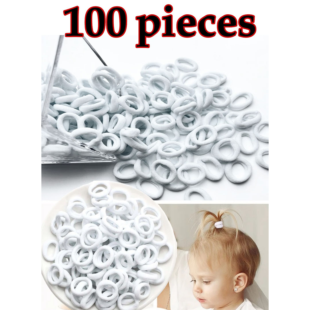 ربطات شعر مطاطية للأطفال أسود وأبيض وملوّن – 600 قطعة