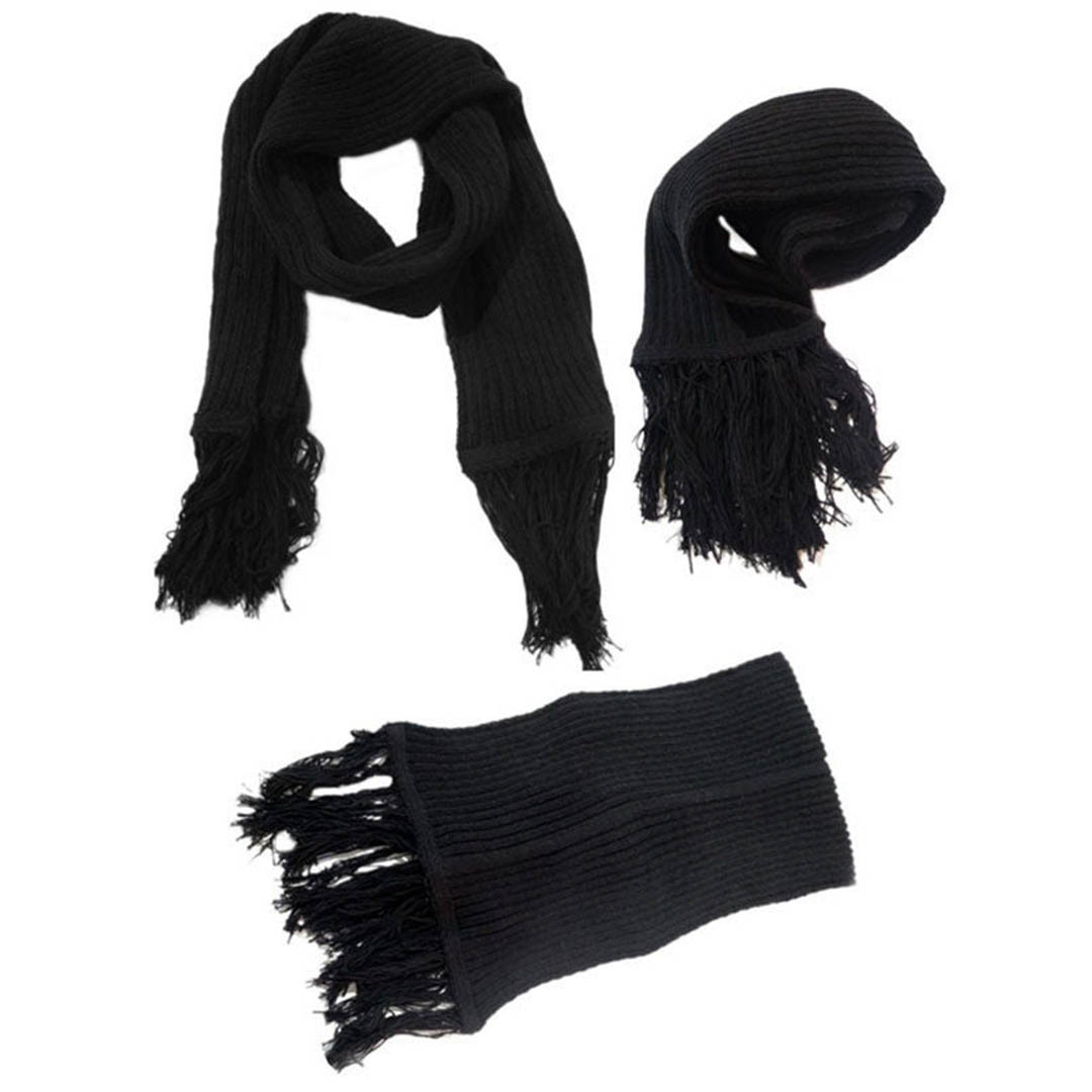 كوفية صوف للجنسين - أسود