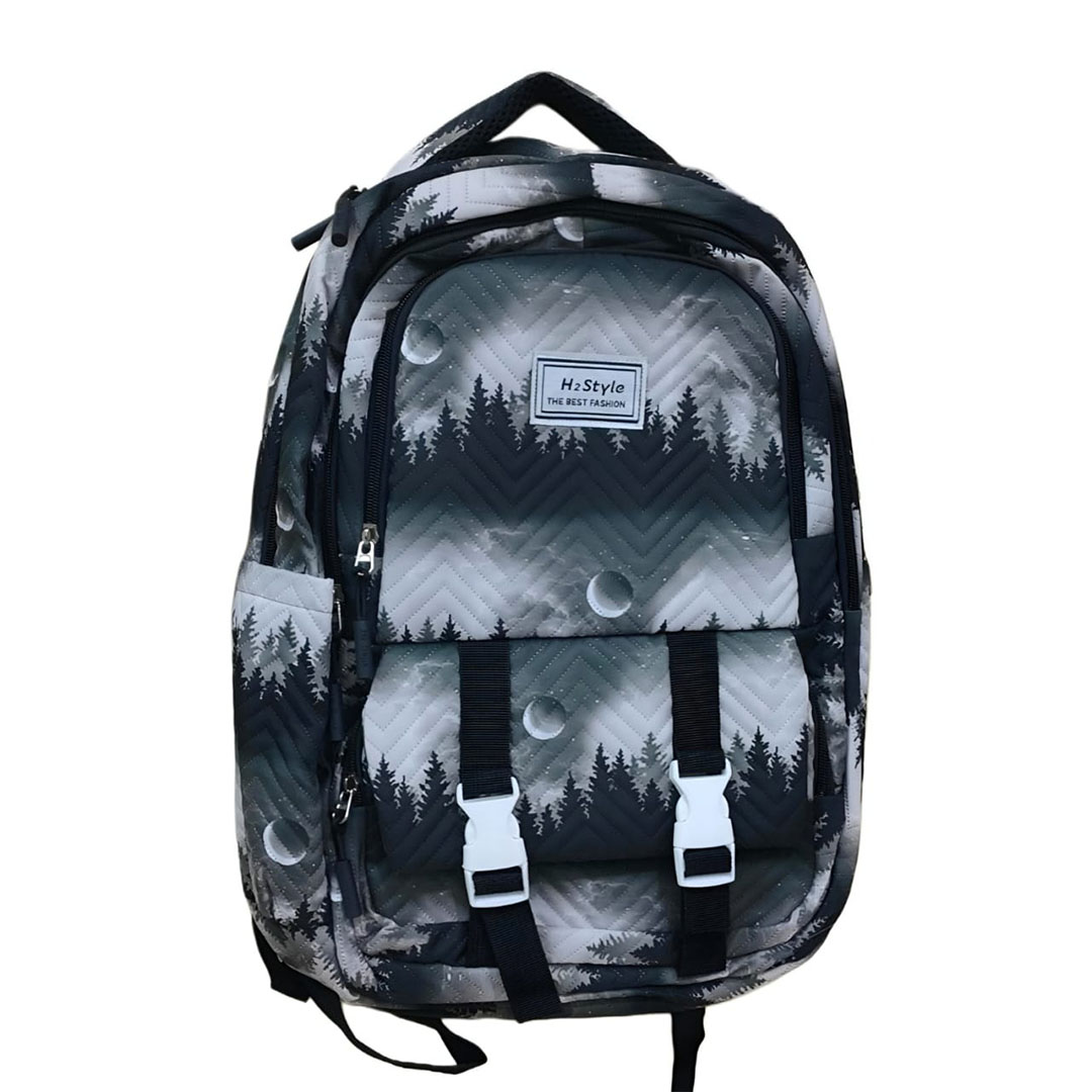 شنطة ظهر مدرسية - شكل أشجار - أسود