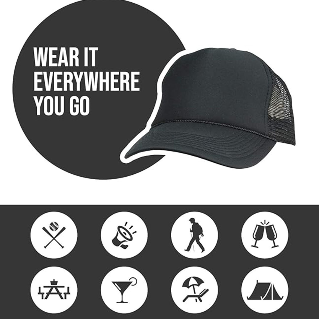 كاب بيسبول رياضي شبكي - 2 قطعة - أسود