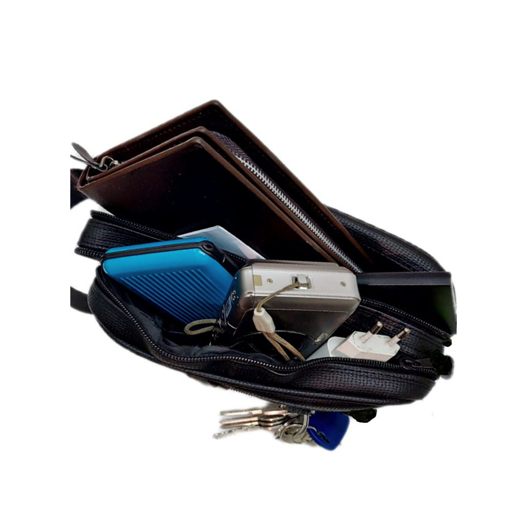 شنطة يد للرجال - أسود/أزرق