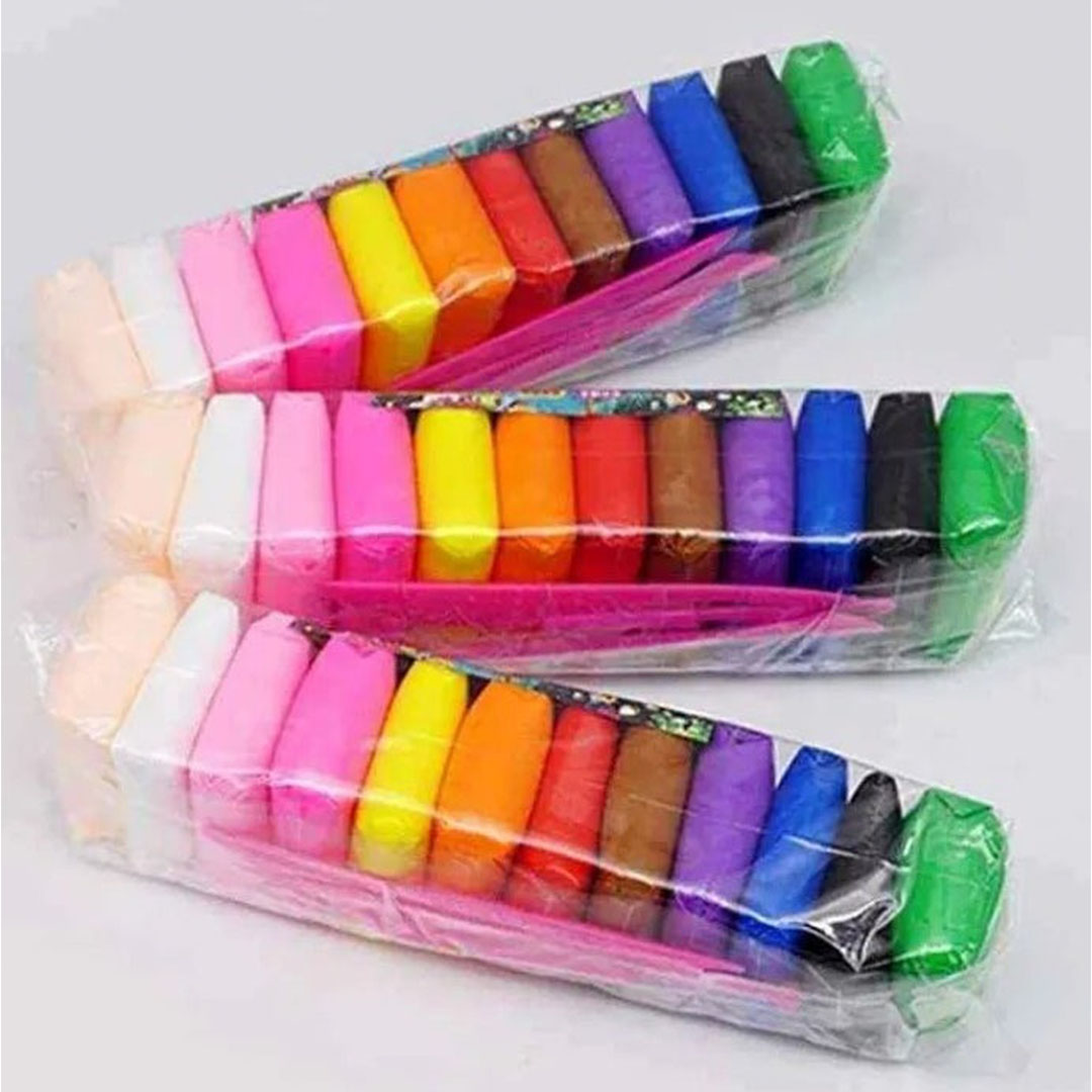 صلصال ملون غير سام للأطفال - 12 قطعة - متعدد الالوان