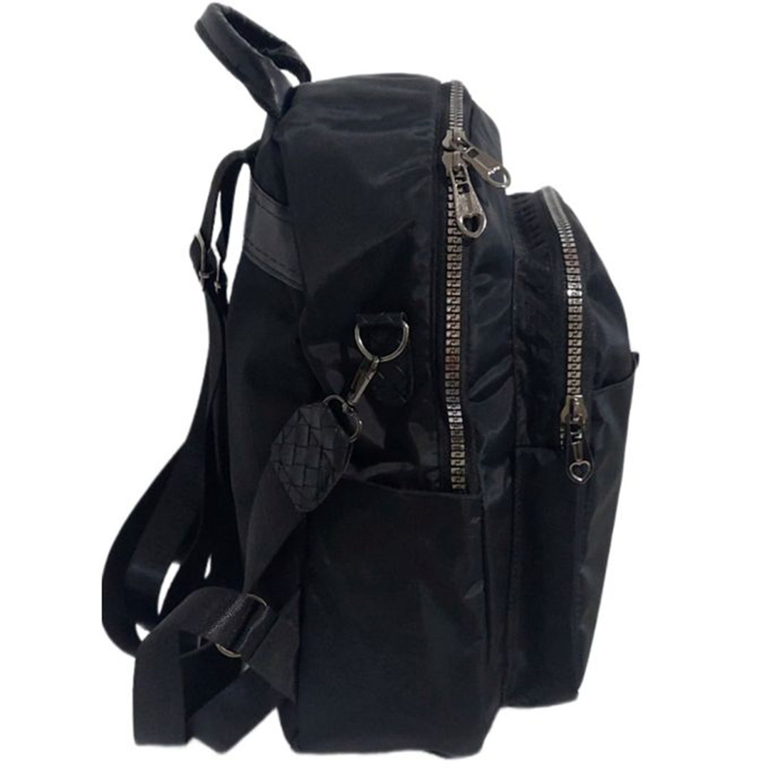 شنطة حريمي جلد جانبية وللظهر - أسود