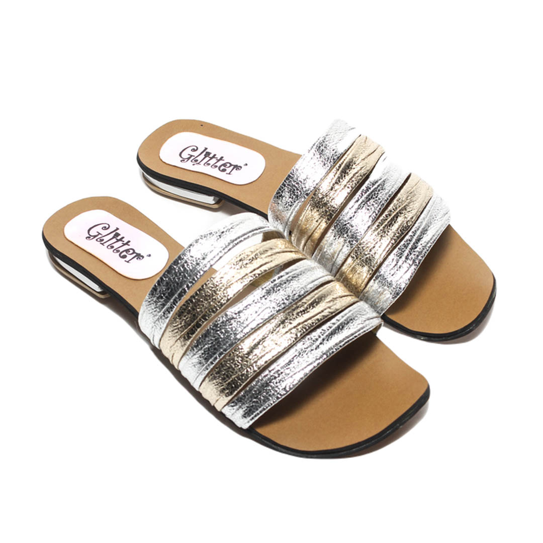 0647 شبشب صيفي حريمي - فضي/ذهبي