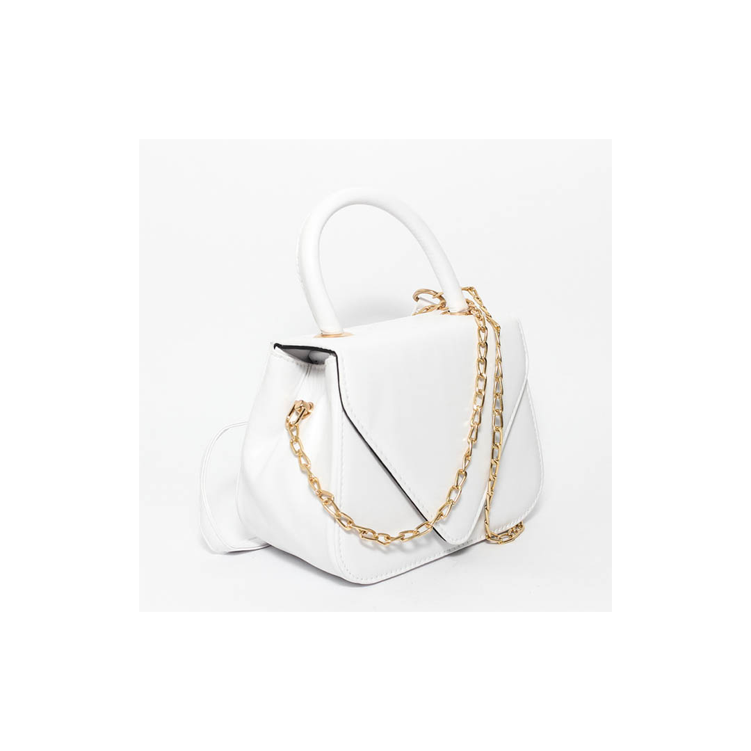 4657 شنطة يد حريمي مع يد كروس - فضي