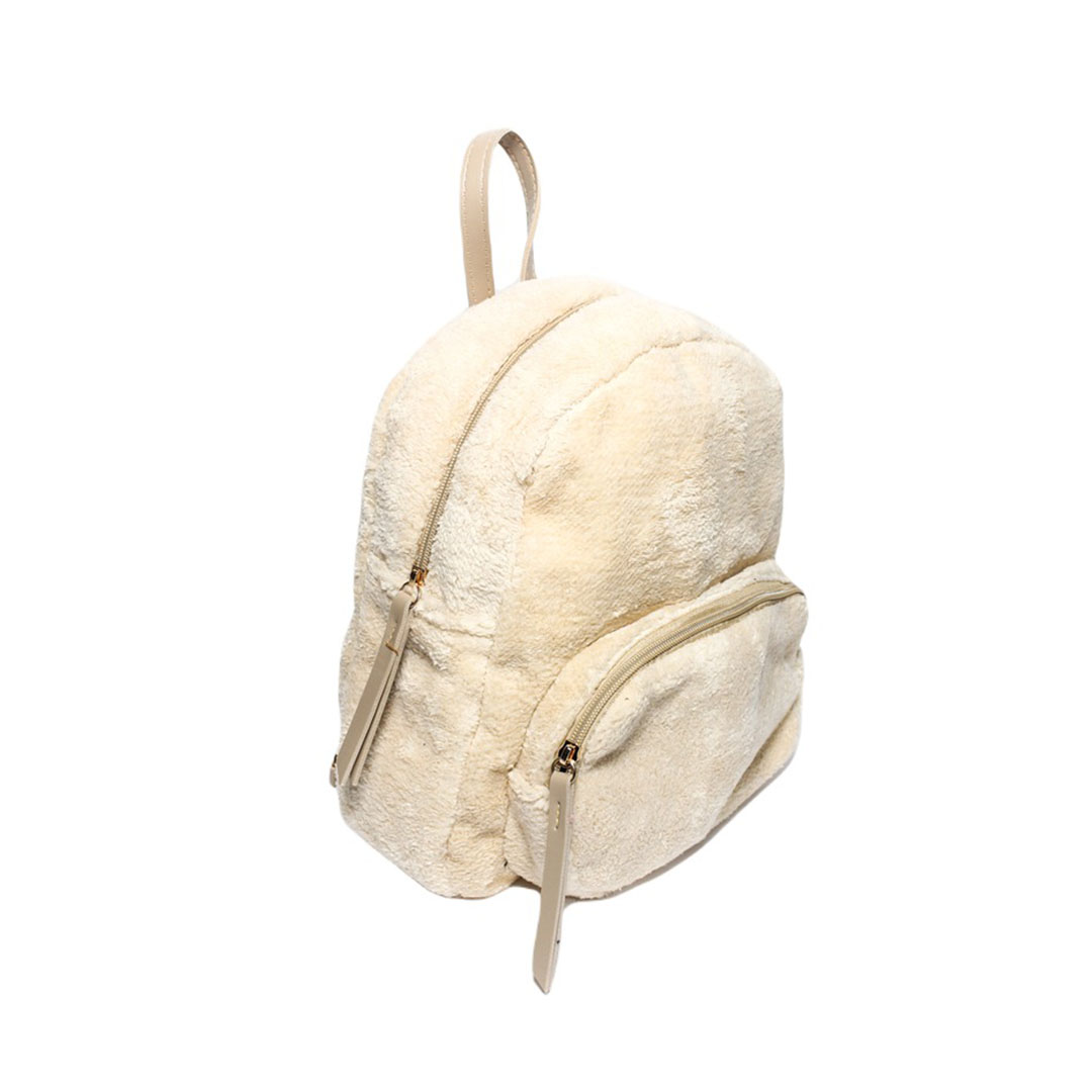 4817 شنطة ظهر حريمي فرو - بيج