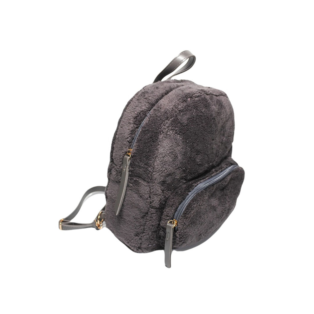 4817 شنطة ظهر حريمي فرو - رمادي