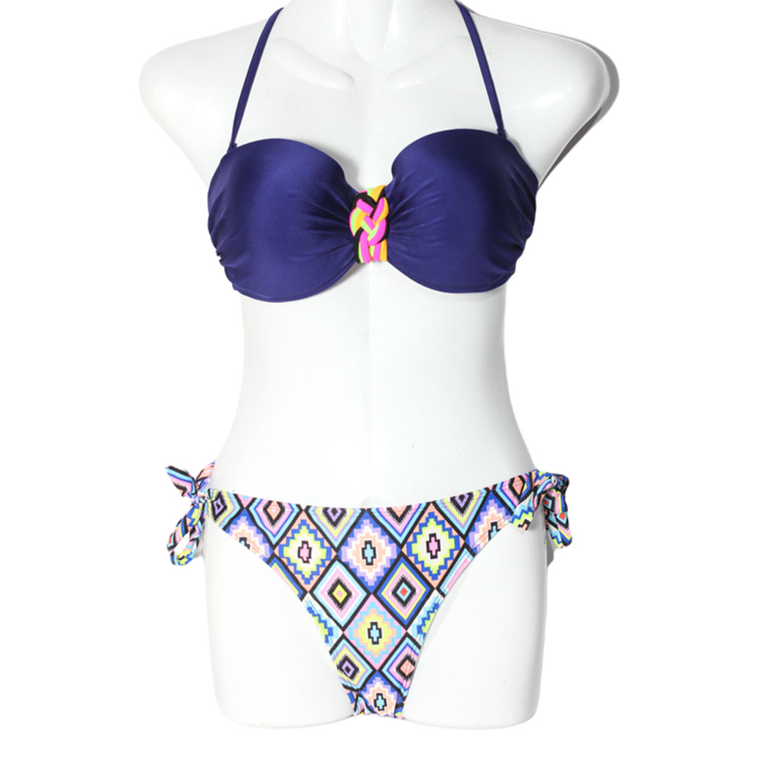 0687 مايوه حريمي قطعتين - ازرق