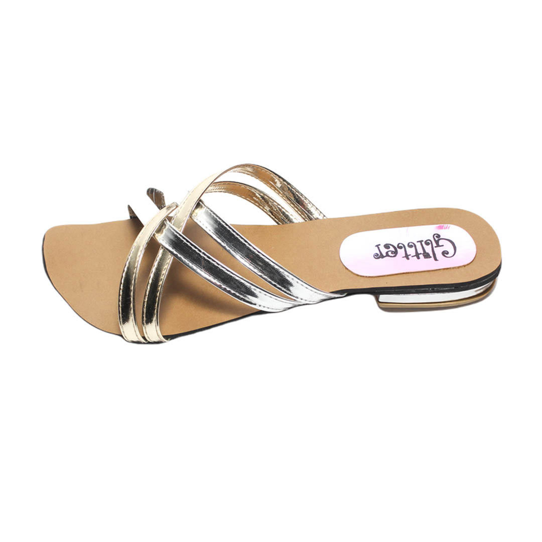 0645 شبشب صيفي حريمي - فضي/ذهبي