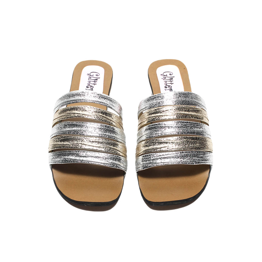 0647 شبشب صيفي حريمي - فضي/ذهبي