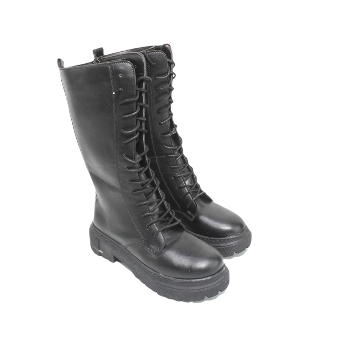 728 بوت طويل حريمي شتوي - جلد - أسود