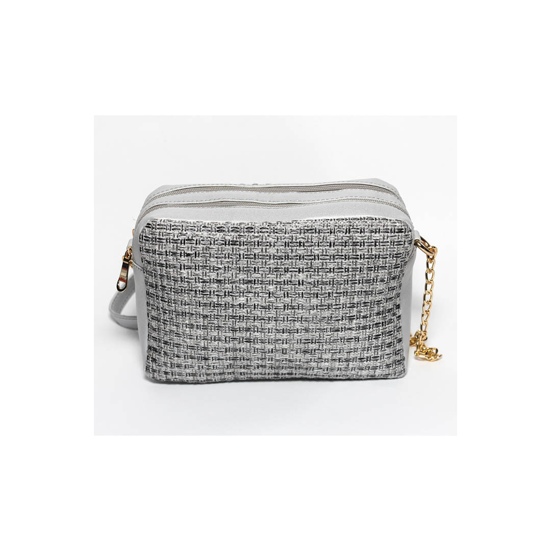 4705 شنطة يد حريمي مع يد كروس - فضي