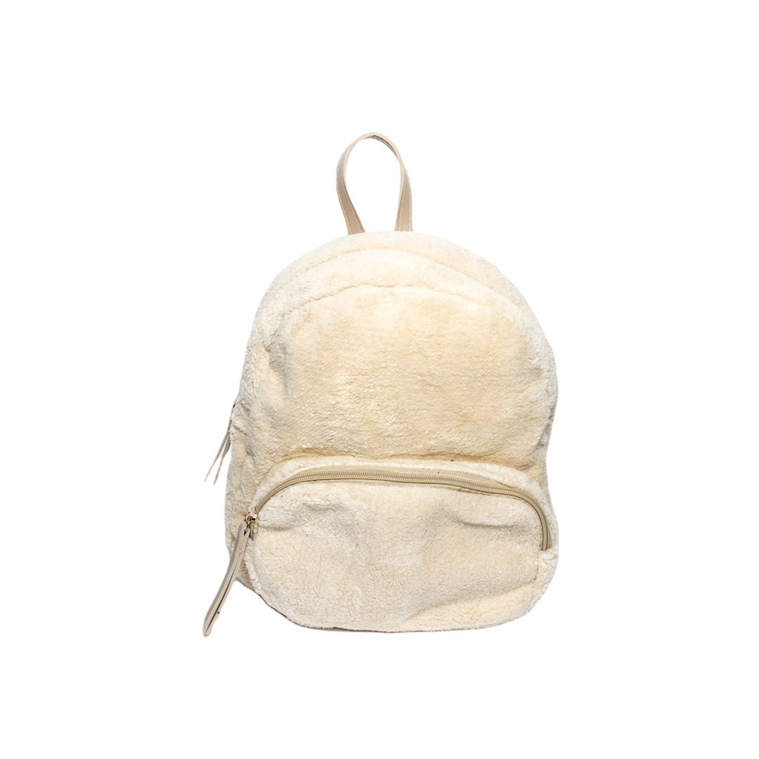 4817 شنطة ظهر حريمي فرو - بيج