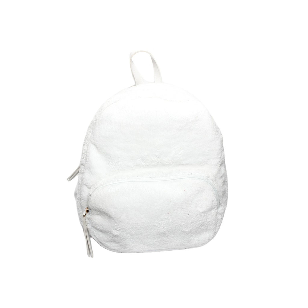 4817 شنطة ظهر حريمي فرو - أبيض