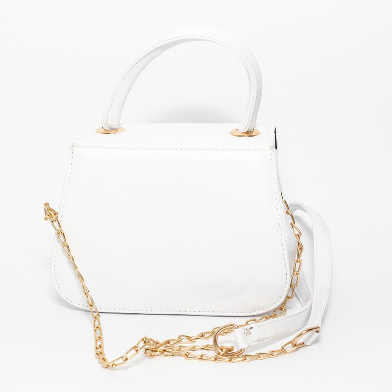 4657 شنطة يد حريمي مع يد كروس - فضي