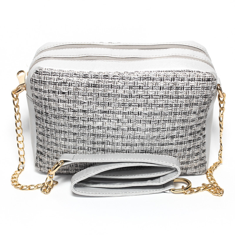 4705 شنطة يد حريمي مع يد كروس - فضي