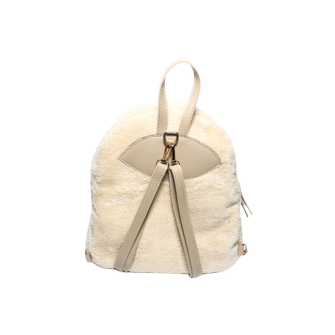 4817 شنطة ظهر حريمي فرو - بيج