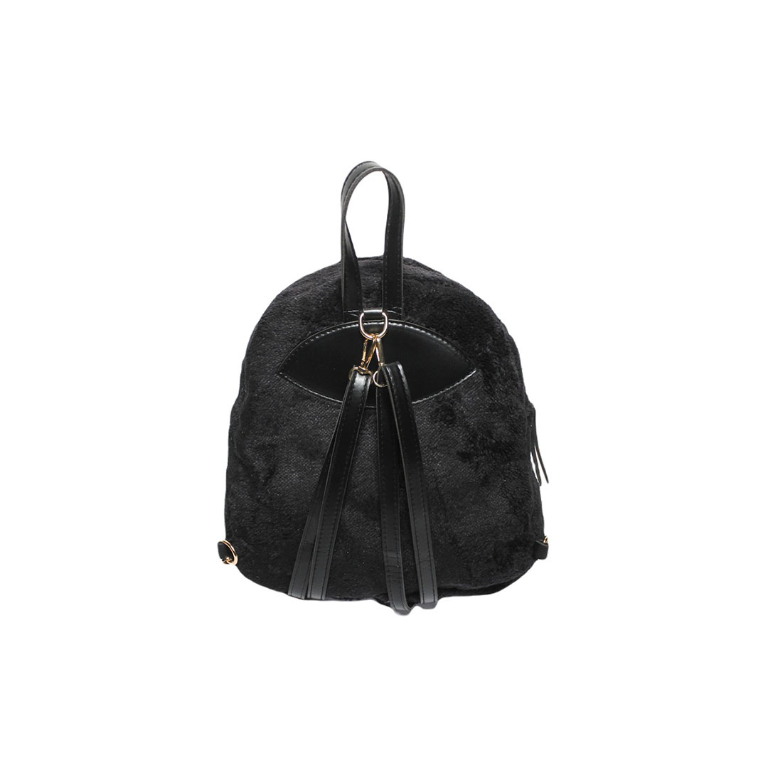 4817 شنطة ظهر حريمي فرو - أسود