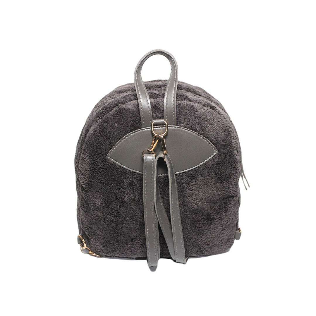 4817 شنطة ظهر حريمي فرو - رمادي