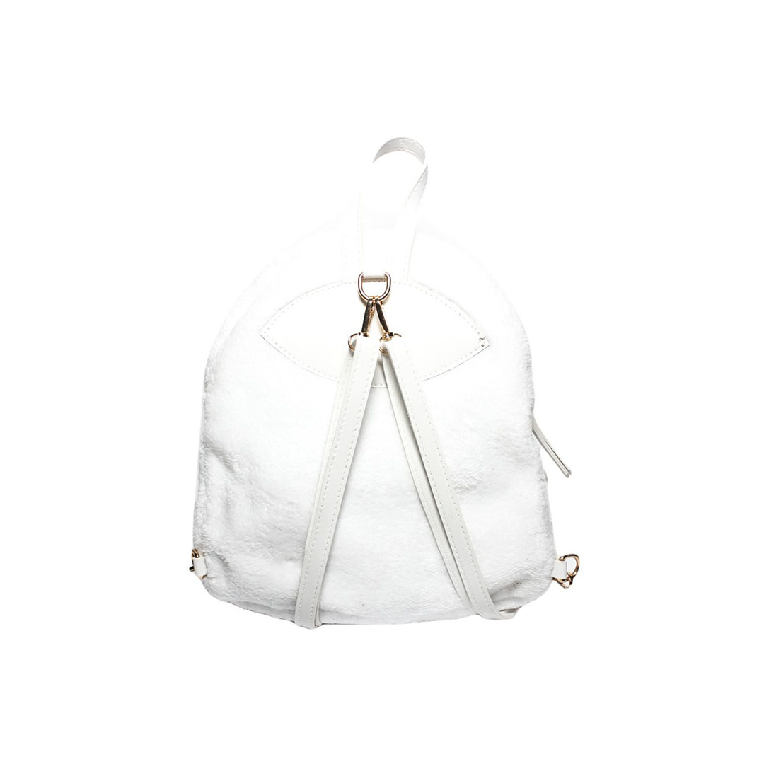 4817 شنطة ظهر حريمي فرو - أبيض