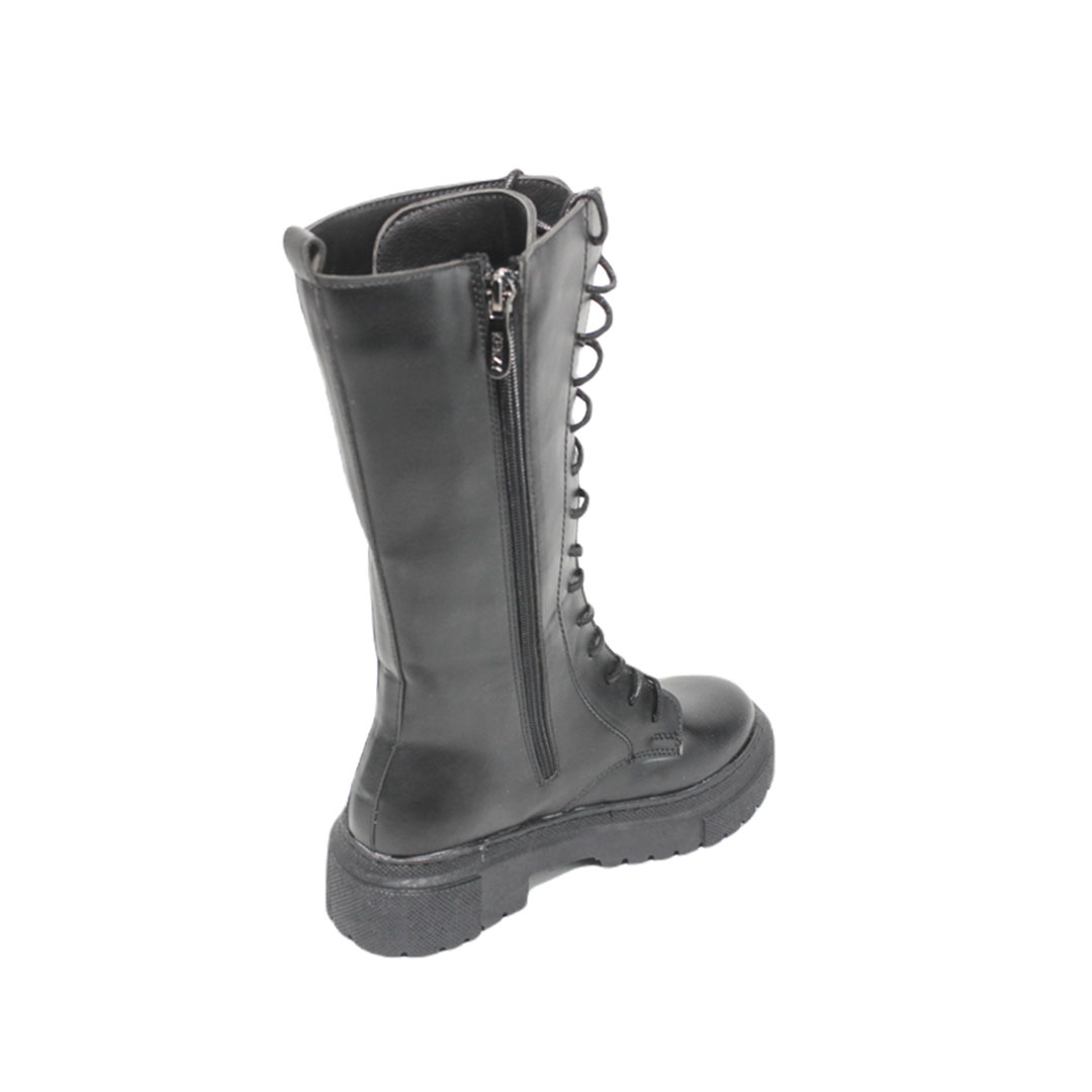 728 بوت طويل حريمي شتوي - جلد - أسود