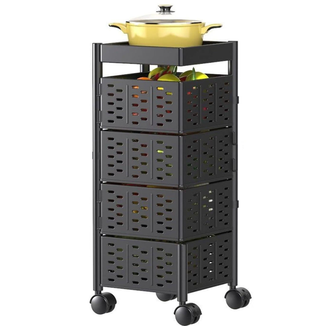 تيربو خضار بلاستيك - 4 رف - أسود