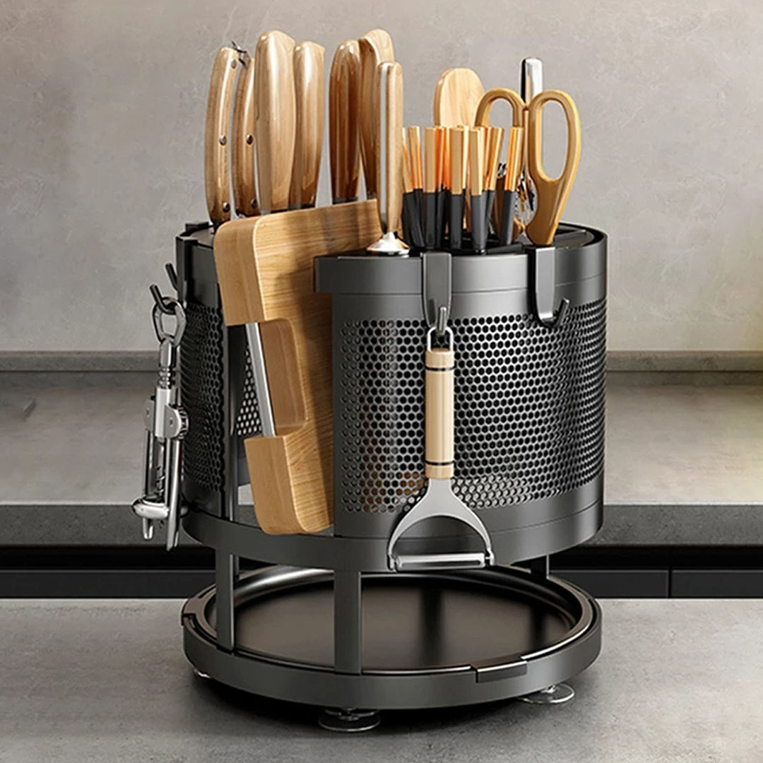 حامل سكاكين للمطبخ قابل للدوران