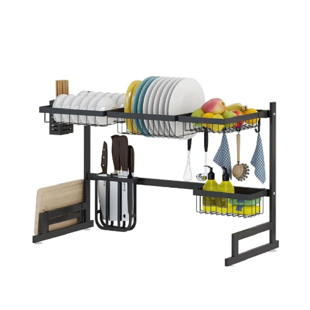 مطبقية لتجفيف الأطباق - أسود