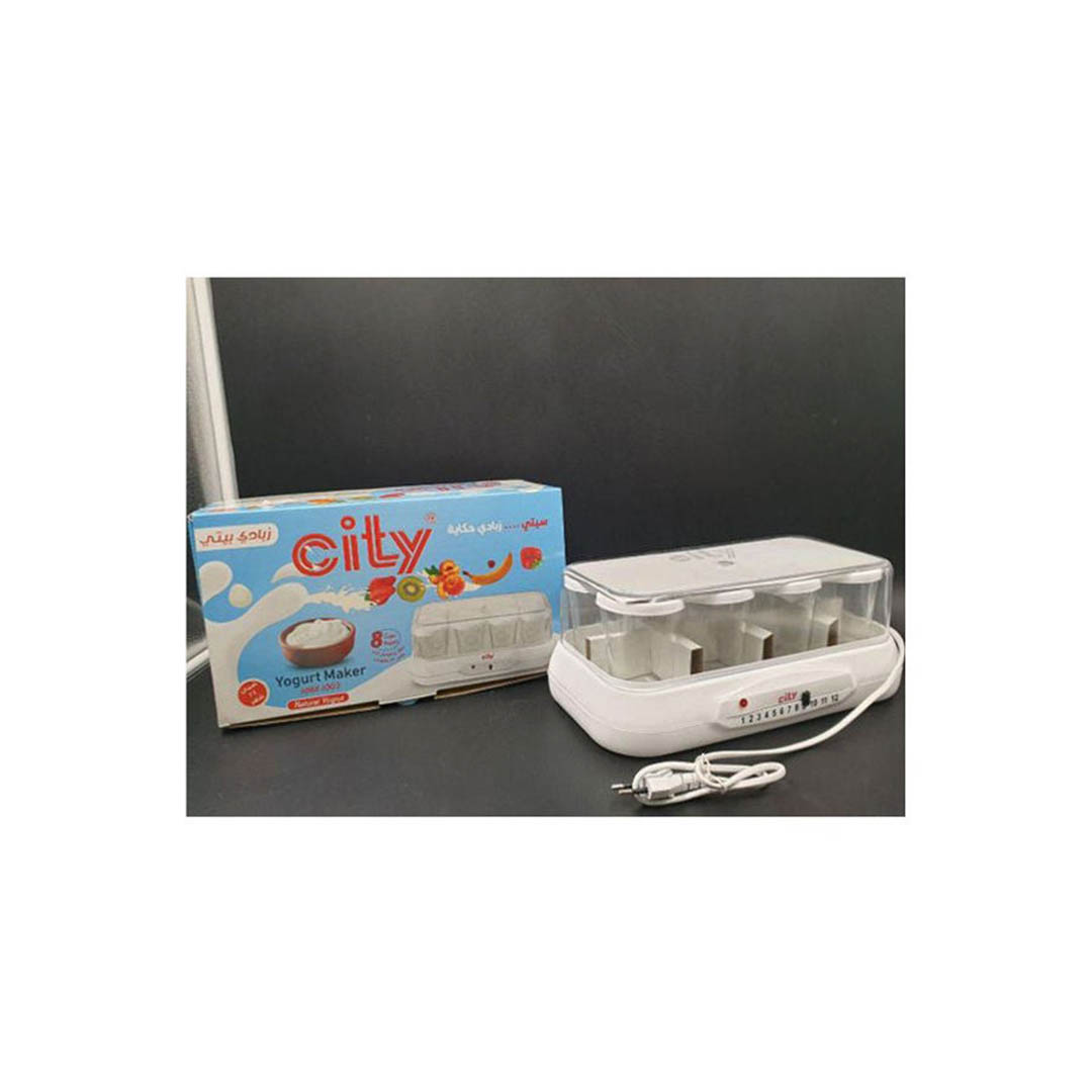 ماكينة صنع الزبادي سيتي - 8 أكواب - أبيض
