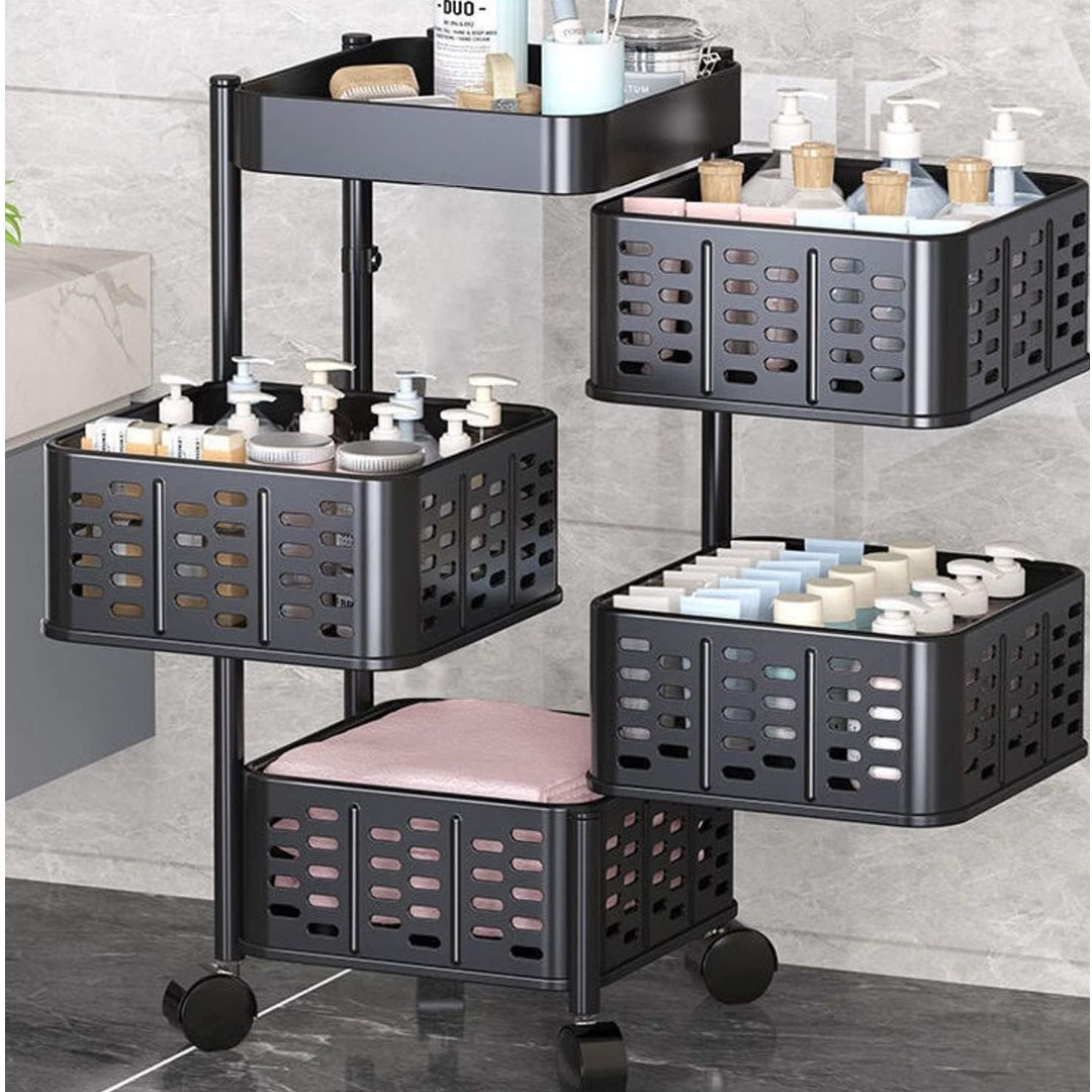 تيربو خضار بلاستيك - 4 رف - أسود