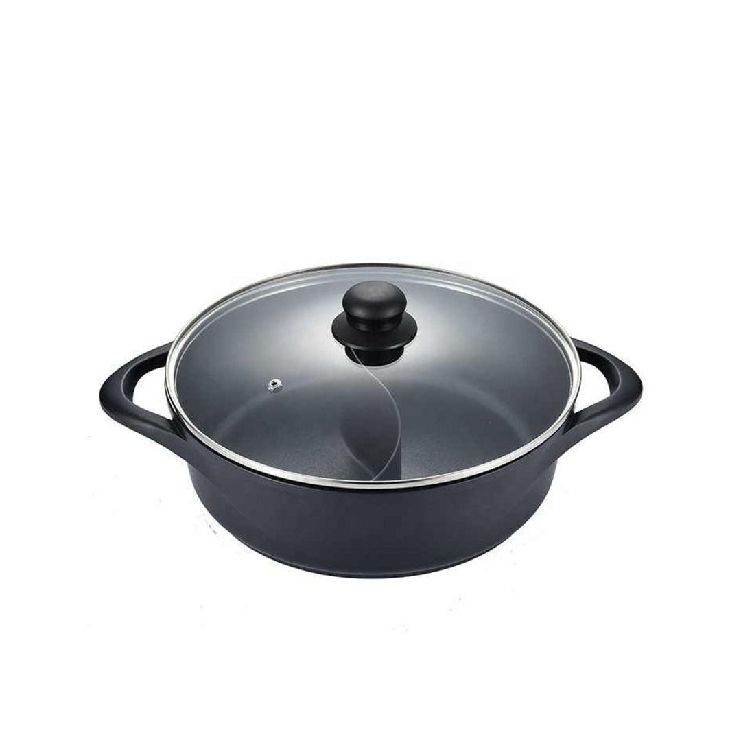 صينية المونيوم مقسمة - 28سم - أسود