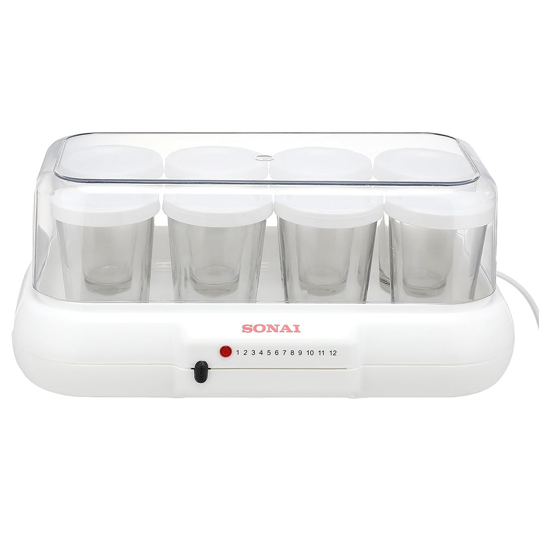 Mar-1008 جهاز صنع الزبادي سوناي - 8 أكواب - أبيض