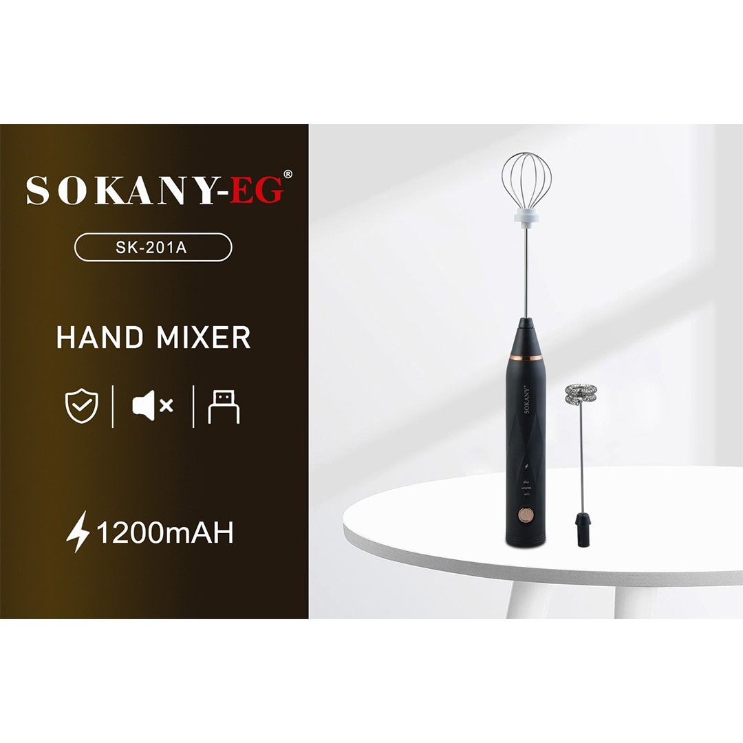 SK-201A مضرب يدوي قابل للشحن 2*1 سوكاني - أسود