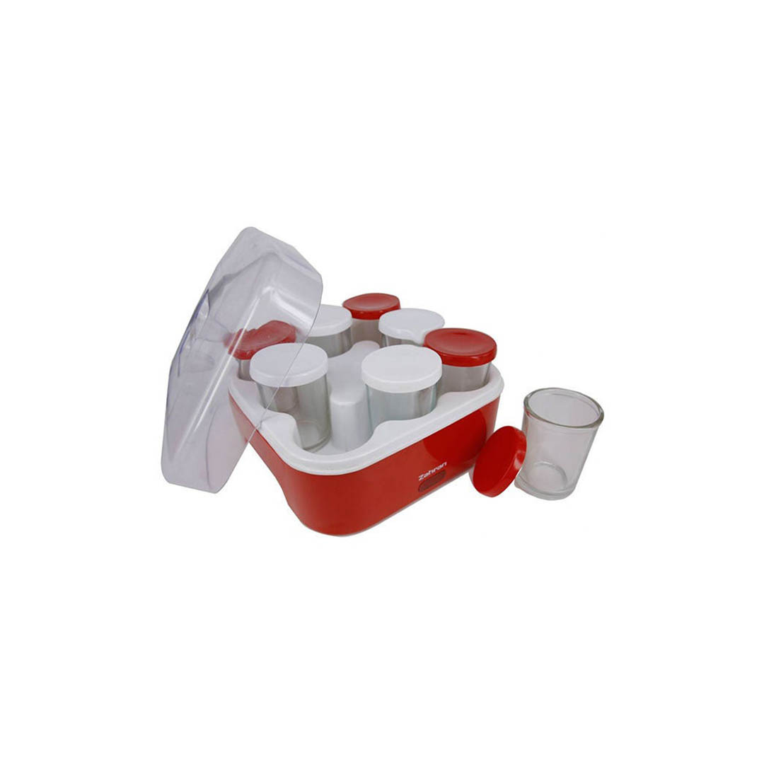 ماكينة صنع الزبادي زهران - 8 أكواب - أبيض/ أحمر