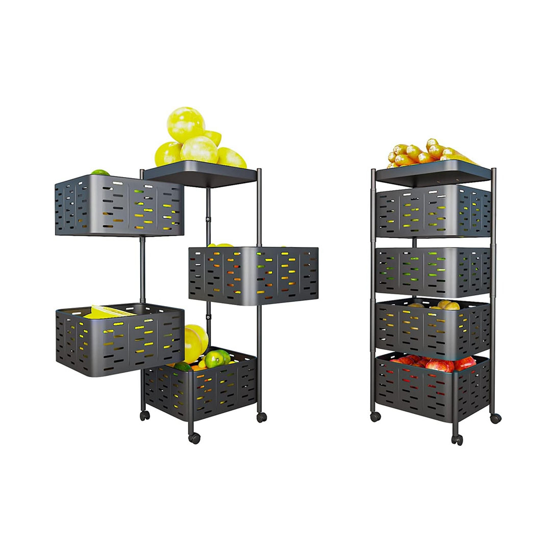 تيربو خضار بلاستيك - 4 رف - أسود