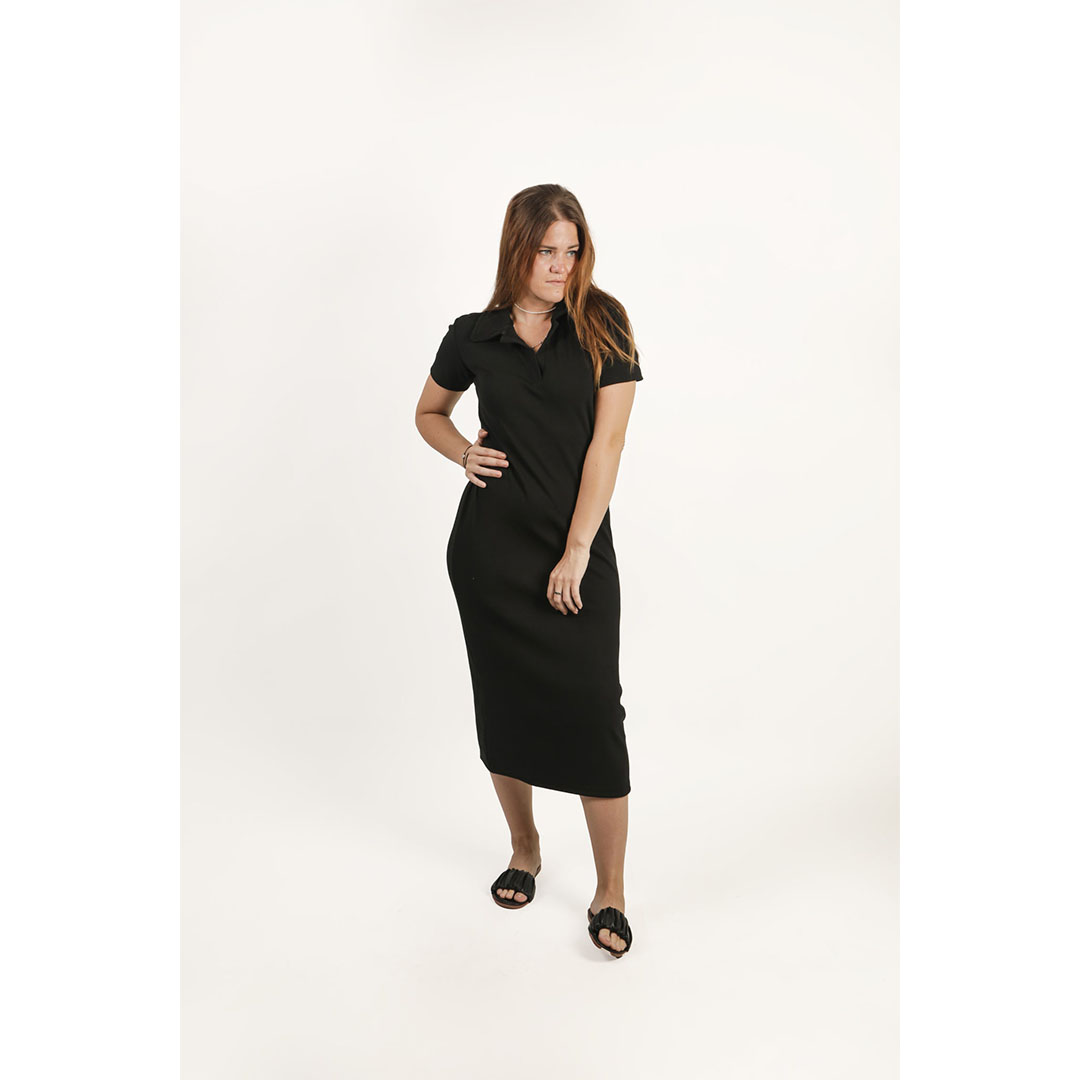 فستان نصف كم حريمي - أسود