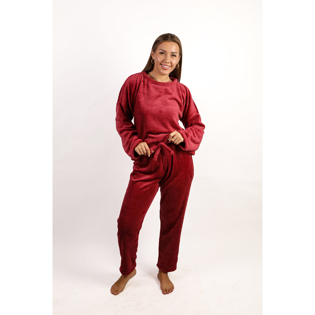 بيجامة شتوي حريمي - أحمر
