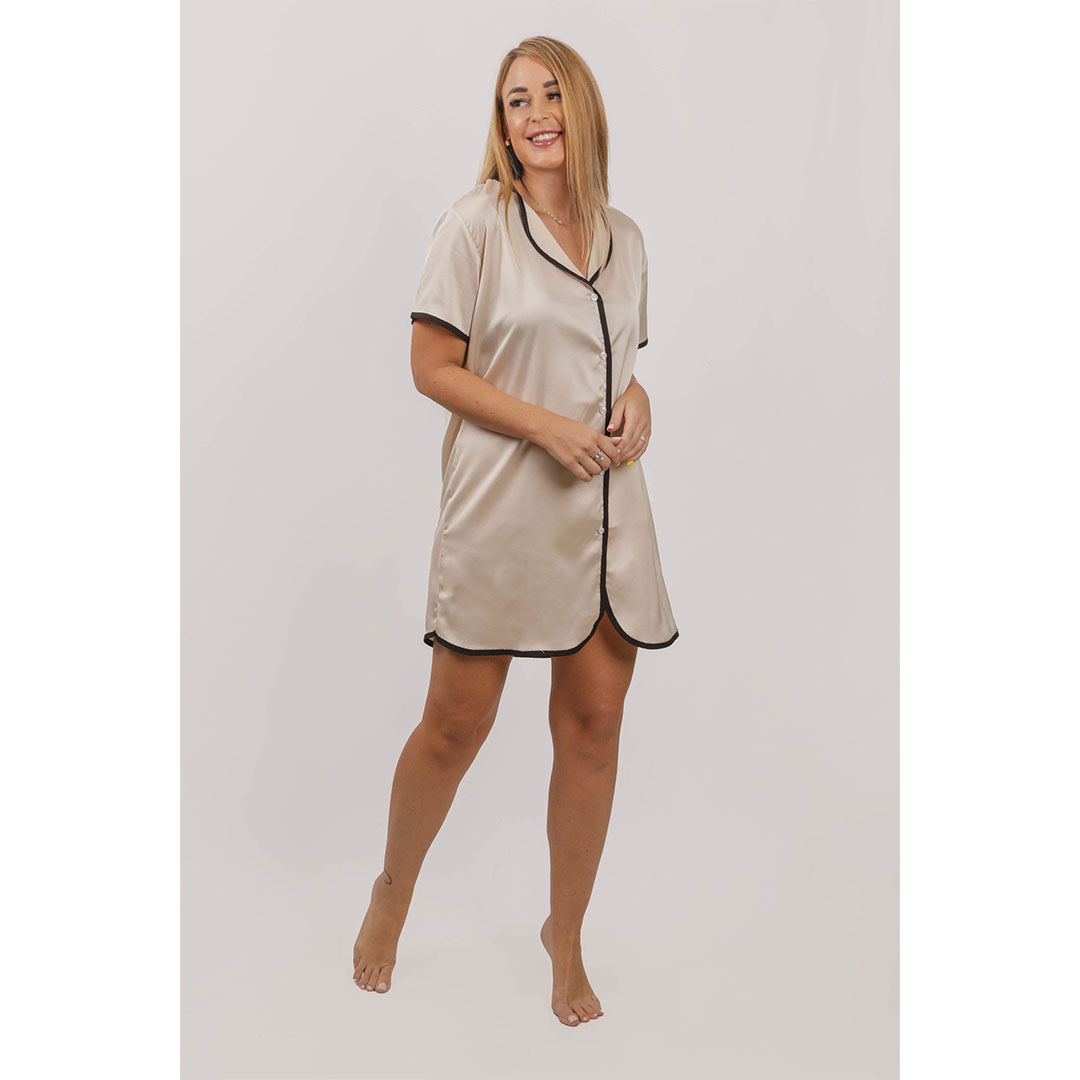 فستان قصير حريمي - بيج