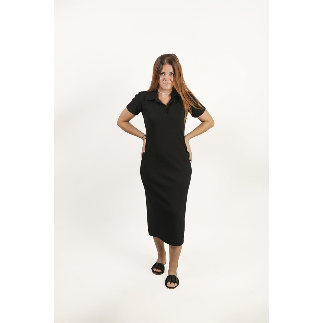 فستان نصف كم حريمي - أسود