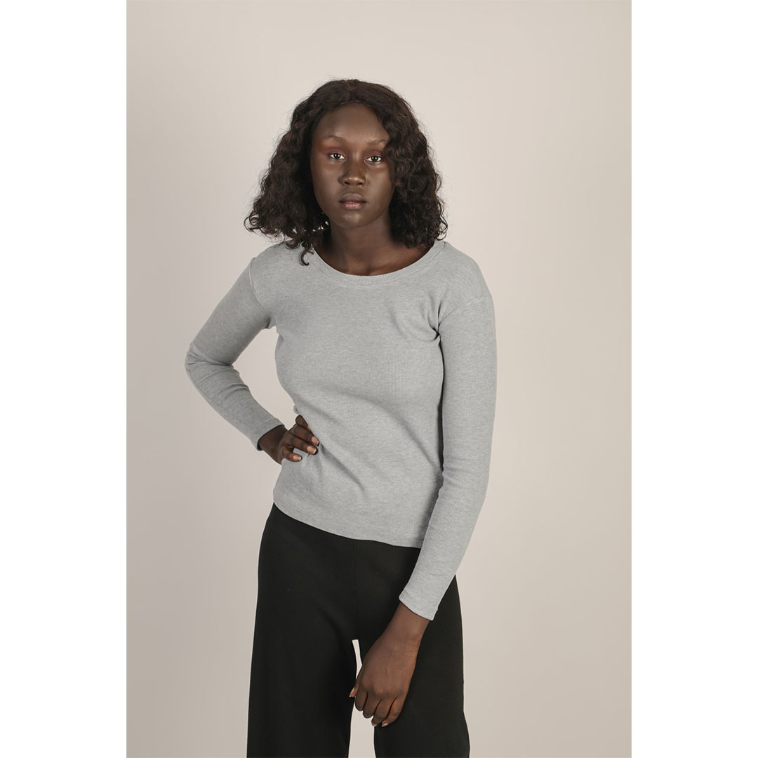 تيشيرت بكم حريمي - رمادي